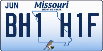 MO license plate BH1H1F