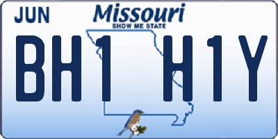 MO license plate BH1H1Y