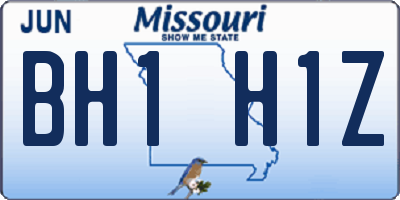 MO license plate BH1H1Z