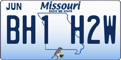 MO license plate BH1H2W