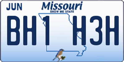 MO license plate BH1H3H