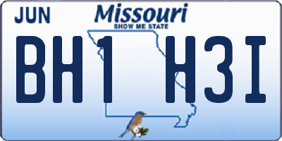MO license plate BH1H3I