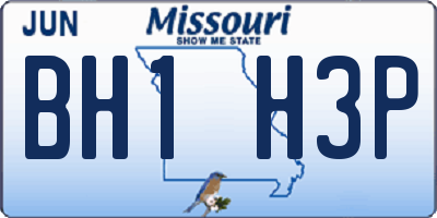 MO license plate BH1H3P