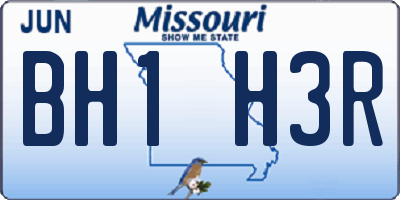 MO license plate BH1H3R