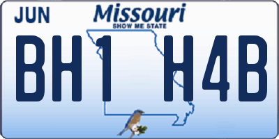 MO license plate BH1H4B