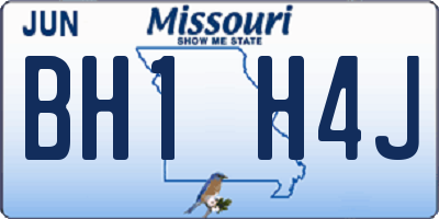MO license plate BH1H4J