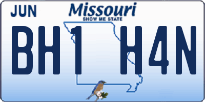 MO license plate BH1H4N