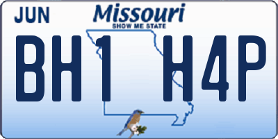 MO license plate BH1H4P