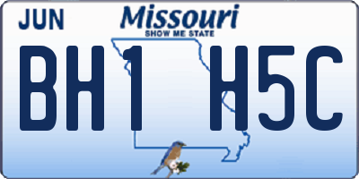 MO license plate BH1H5C