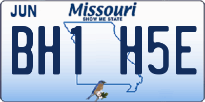MO license plate BH1H5E