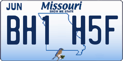 MO license plate BH1H5F