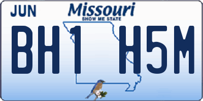 MO license plate BH1H5M