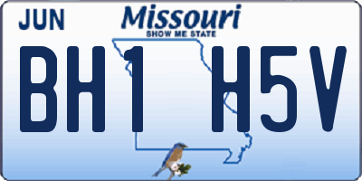 MO license plate BH1H5V