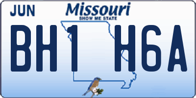 MO license plate BH1H6A