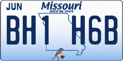 MO license plate BH1H6B