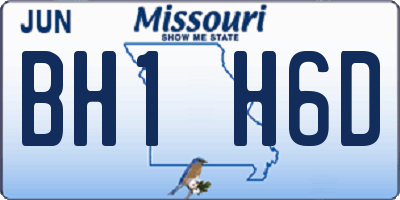 MO license plate BH1H6D