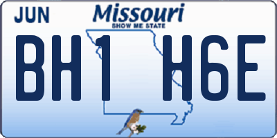 MO license plate BH1H6E