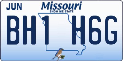 MO license plate BH1H6G