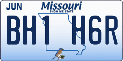 MO license plate BH1H6R