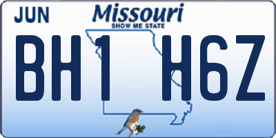 MO license plate BH1H6Z