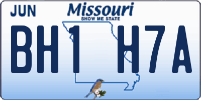 MO license plate BH1H7A