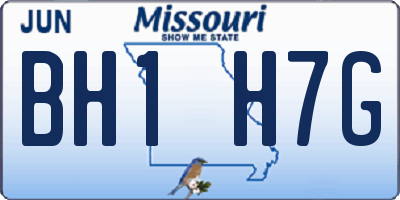 MO license plate BH1H7G