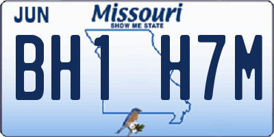 MO license plate BH1H7M
