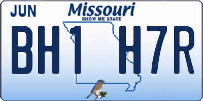 MO license plate BH1H7R