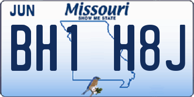 MO license plate BH1H8J