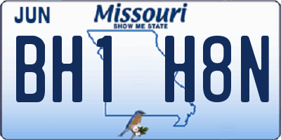 MO license plate BH1H8N