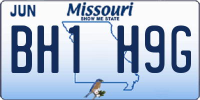 MO license plate BH1H9G