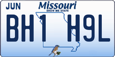 MO license plate BH1H9L