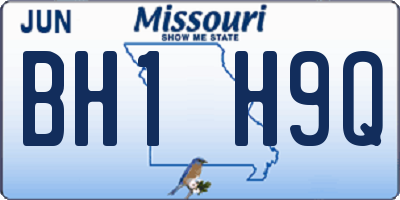 MO license plate BH1H9Q