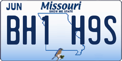 MO license plate BH1H9S