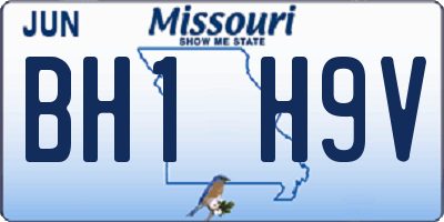 MO license plate BH1H9V
