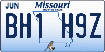 MO license plate BH1H9Z