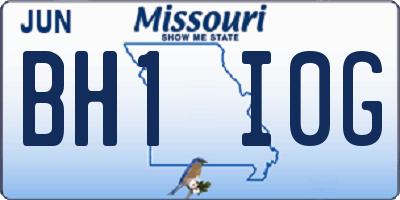 MO license plate BH1I0G