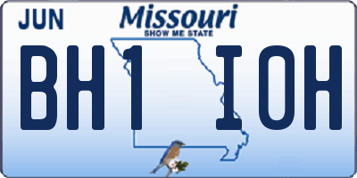 MO license plate BH1I0H