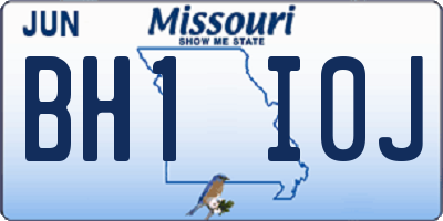MO license plate BH1I0J