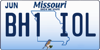 MO license plate BH1I0L