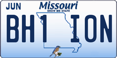 MO license plate BH1I0N