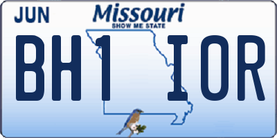 MO license plate BH1I0R