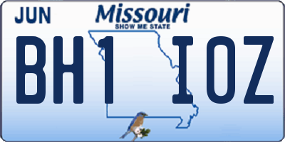MO license plate BH1I0Z
