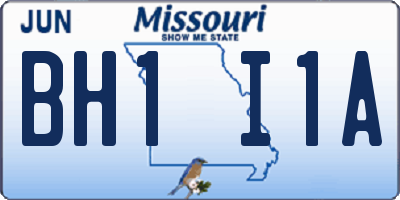 MO license plate BH1I1A