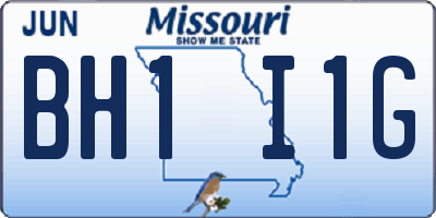 MO license plate BH1I1G