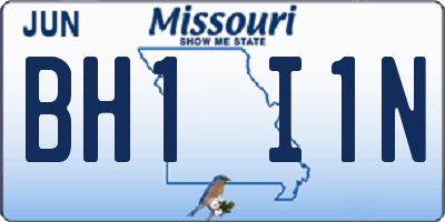 MO license plate BH1I1N