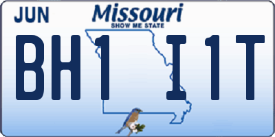 MO license plate BH1I1T