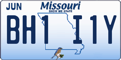 MO license plate BH1I1Y