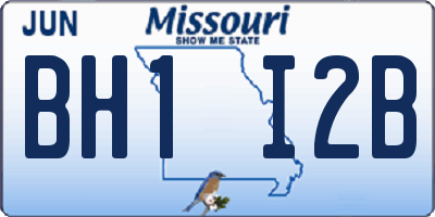 MO license plate BH1I2B