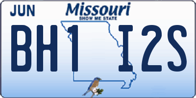MO license plate BH1I2S